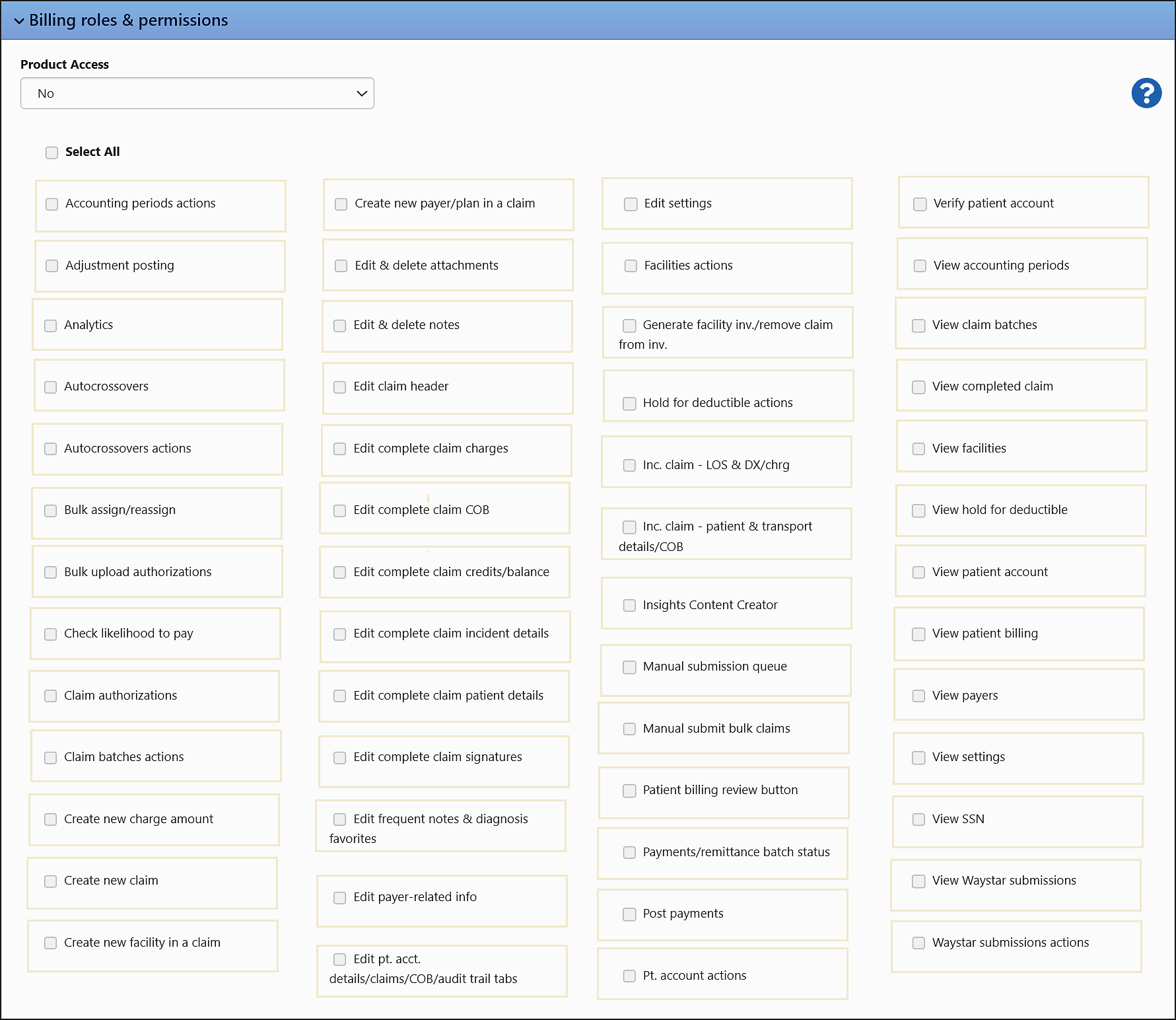 Billing roles and permissions