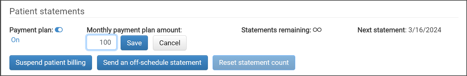 Patient payment plan - turning it on